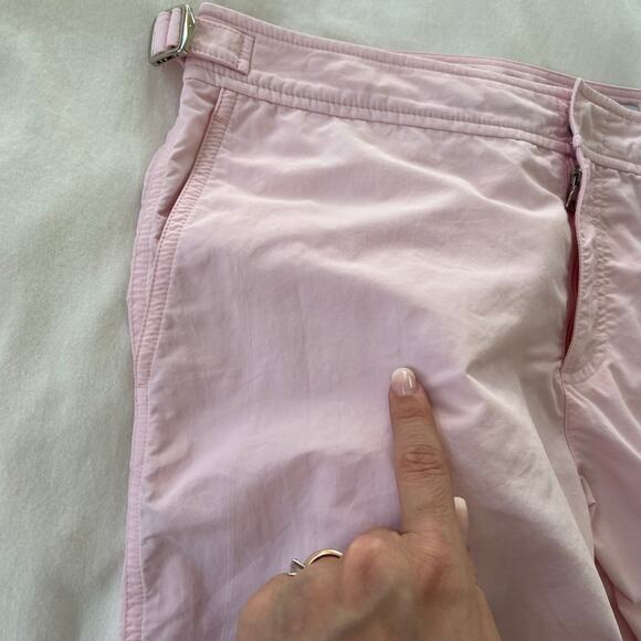 Orlebar Brown Bulldog OB Classic Swim Shorts in Pink Sand Trunks, Size 34 - Picture 9 of 16